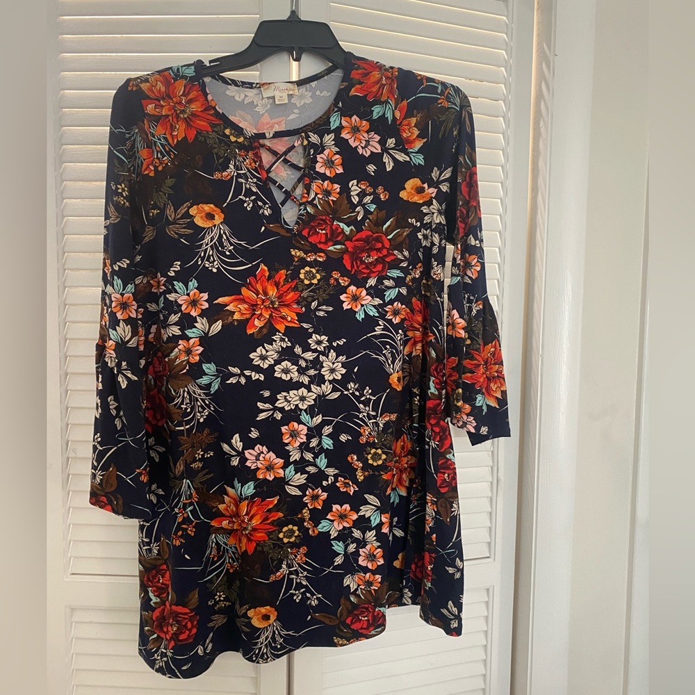 Blue floral mini dress